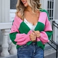 thumbnail image 2 of Diufon Fall Cardigans for Women Trendy Color Block Coats Casual Long Sleeve Sweaters, 2 of 7