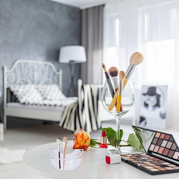 SOPOTUTU Hair Brush Holder Transparent Cosmetic Brush Stand Plastic 1Pcs