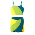 thumbnail image 5 of Hessimy Girls Two Piece Swimsuit Tankini Set for Beach Swim,Beach Swim（Yellow,2-3 Years), 5 of 8