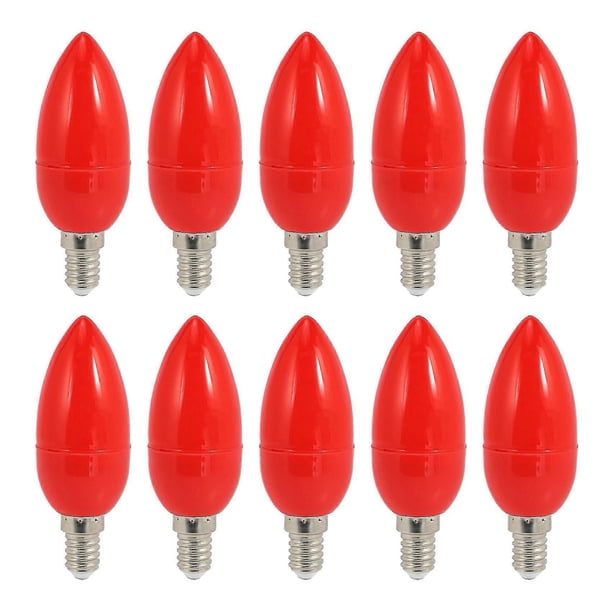 10x Led Candle Light Candle Light Bulbs Red Fortune Lamp God Lights Energy Saving Candle Lights,e14