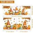 thumbnail image 3 of Fall Curtains for Kitchen 3 Piece Set, Fall Window Curtains Valance - Rod Pocket Tiered Curtain Over Sink, Gnome & Pumpkin Decorations, Autumn Leaf & Pumpkin Kitchen Decor for Home 54x24 Inch, 3 of 6