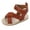 Brown, variant on Akiihool Sandals Girl Wide Girls and Toddlers' Freya Gladiator Sandal (Brown,5)