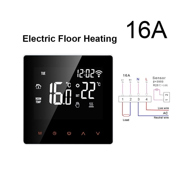 Smart Thermostat Temperature Controller,Water/Electric Heating With Build In Sensor Support Alexa Google Home ,Easy to Install
