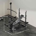thumbnail image 2 of Soozier Adjustable Weight Bench with Rack – Black Steel Multi-Gym for Home Strength Training, Leg Extension & Preacher Curls – 61" L x 41.7" W, 2 of 7
