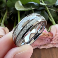 thumbnail image 1 of Rose Gold Color Brushed Deer Antler and Meteorite Rings Fashion Men Stainless Steel Rings for Men Wedding Band Jewelry Gift, 1 of 7