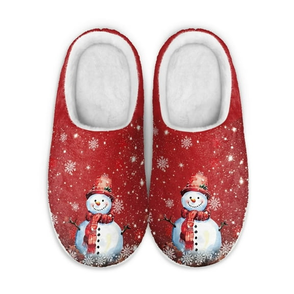 FUIALDOLG Christmas Slippers for Women Comfy Fleece Lined House Shoes with Memory Foam and Indoor Outdoor Soles
