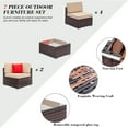 thumbnail image 6 of Clearance! Patio Outdoor Furniture Sets, 7 Pieces All-Weather Rattan Sectional Sofa with Tea Table, Cushions & Pillow, PE Rattan Wicker Sofa Couch Conversation Set for Garden Backyard Poolside, B219, 6 of 10