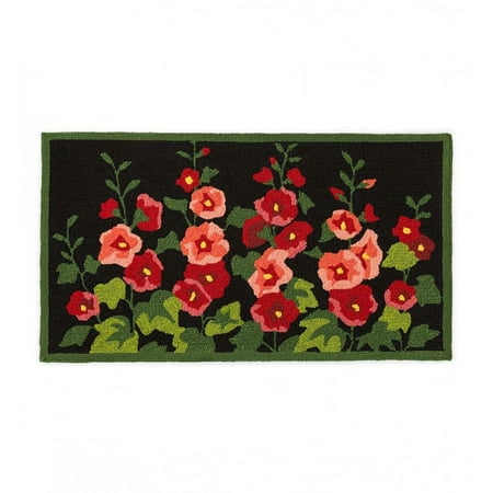 Plow & Hearth Indoor/Outdoor Hollyhock Hooked Accent Rug
