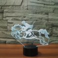 thumbnail image 1 of 7 Color Change 3D Illusion Table Lamps Night Light English Horse Riding USB Touch Change  Gift Light Desk Decor, 1 of 12