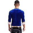 thumbnail image 5 of Trajes de Cosplay de circo brillante metálico para hombre, camisa Punk de manga larga con volantes, disfraces superiores, disfraz renacentista de Halloween, 5 of 5