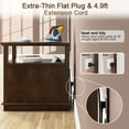 thumbnail image 5 of FAGAGA End Table Set of 2 for Living Room with 2 Drawers, Vintage Sofa Side Table with Charging Station, Wooden Nightstand with Storage for Bedroom, Dorm, Office | Cherry, 5 of 11