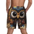 thumbnail image 2 of Lsque Mens Swim Trunks Quirky Owl With Glasses Pattern - Bathing Suit Compression Liner - Beach Swim Shorts Swimwear - (S-3XL) - Stretch Quick Dry -XX-Large, 2 of 9