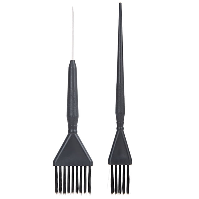 Miangastore Professional Hair Color Brush Applicator 2Pcs Black PP Stainless Steel