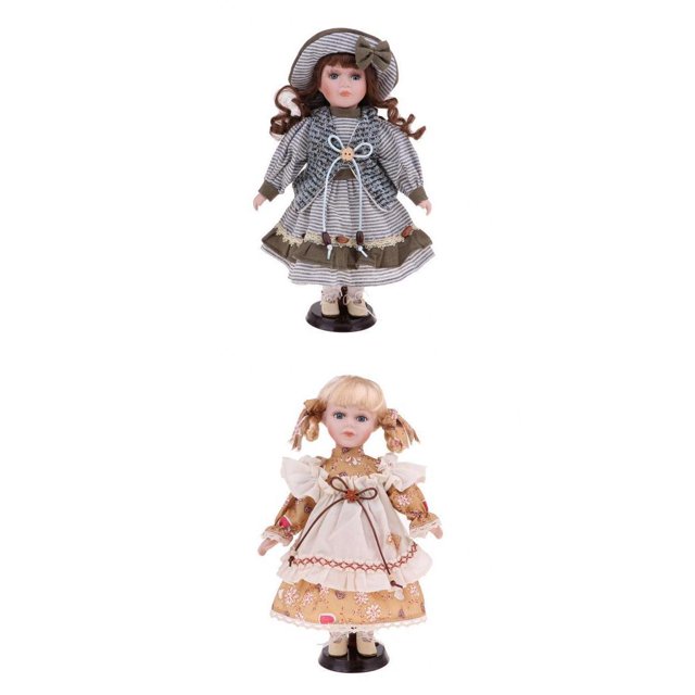 2 X Encantadoras de para Niñas, de Personas con Sombrero , Conjunto de Hugo Muñeca de porcelana victoriana