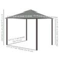 thumbnail image 3 of Outsunny 10' x 10' 2-Tier Patio Gazebo with Mesh Sidewalls, Dark Grey, 3 of 10
