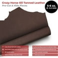 thumbnail image 2 of ELW Crazy Horse Leather 5-6 OZ 2-2.4mm  Dark Brown  Pre-Cut 8"x12"  Full Grain Cowhide Handmade Leather for DIY, Crafts, Sheaths, Sewing, Workshop, 2 of 9