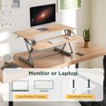 thumbnail image 7 of 32 Inch Standing Desk Converter, 12-Position Adjustable Height Computer Desk Converter, Ergonomic for Use in Home Offices and Computer Workstations，Light Wood, 7 of 7