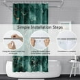 thumbnail image 5 of Mineral Green Shower Curtain Abstract Dark Green Marble Stall Bathtub RV Room Partition Modern Waterproof Fabric Curtains with Hooks (36"x72) Bring Nature Indoors, 5 of 6
