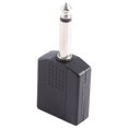 thumbnail image 1 of Cable adaptador de audio PA mono Y macho de 6,35 1/4" a hembra doble, color negro, 1 of 4