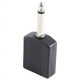 thumbnail image 1 of Cable adaptador de audio PA mono Y macho de 6,35 1/4" a hembra doble, color negro, 1 of 8