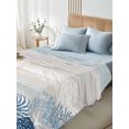 thumbnail image 5 of Queen Flat Sheet Only Summer Beach Conch Starfish Soft Microfiber Cooling Bedding Sheets Vintage Wooden Grain Flat Bed Sheet for Hotel,Home Decor, 5 of 9