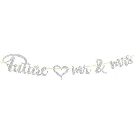 Future Mr & Mrs Banner, Just Engaged, We're Engagement Hanging Sign, Happy Engagement Party Decorations, Silver Glitter