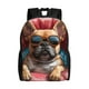 thumbnail image 1 of Disketp French Bulldog In Sunglasses Mochila Unisex de Apertura Lateral Completa, Mochila para Laptop para Escuela, Trabajo y Viajes, 1 of 8