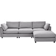 thumbnail image 4 of Gray Sectional Couch - Removable Cushion Covers - Home Decor - Clean and Fresh Look, 4 of 6