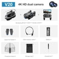 thumbnail image 3 of Modo sin cabeza Drone Quadcopter Adultos Auto retorno LED Luz de control remoto Avión con hélices de repuesto Volar juguete negro con cámara 4k 2.4GHz Sweethay EL022583-05B, 3 of 7