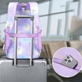 thumbnail image 5 of 3 Piece Holographic Backpack Set, Iridescent Purple Laptop Bag with Lunch Box & Pencil Case, Water Resistant Large Capacity Travel Daypack for Students Teens Women, 15.6 Inch Computer Bookbag Gift, 5 of 5