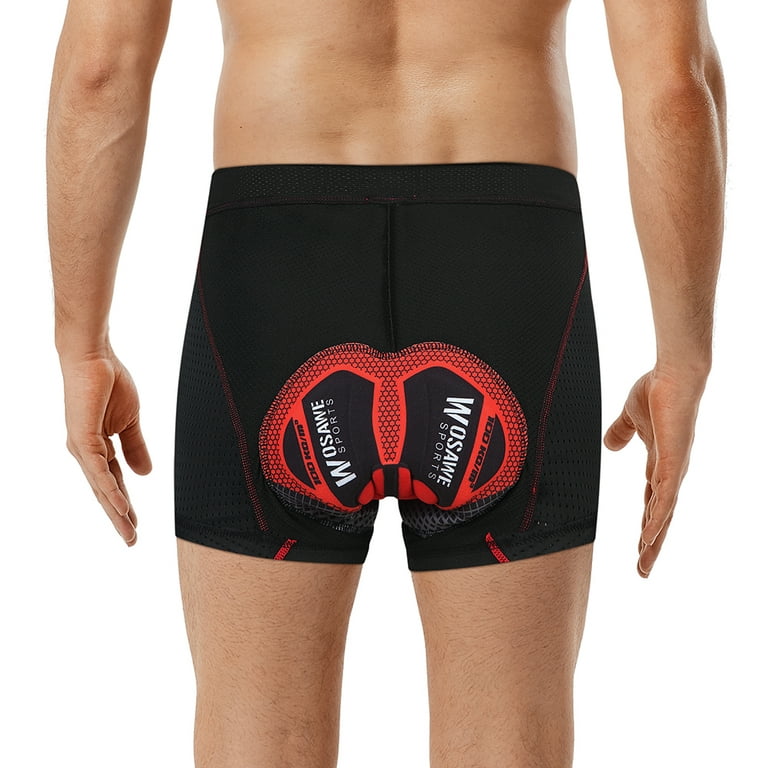 Wosawe Men Bike Underwear Breathable Padded Briefs Cycling Underwear Shorts