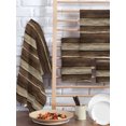 thumbnail image 2 of Brown Wooden Kitchen Dish Towels for Drying Dishes Set of 3, Vintage Farmhouse Retro Art Waffle Weave Microfiber Hand Tea Bathroom Towels Quick Dry & Absorbent Towel 15.7x23.6, 2 of 7