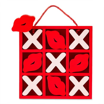 WAY TO CELEBRATE! Way To Celebrate Valentine Red and Pink XOXO Tic Tac Toe Game Hanging Wall Decoration
