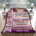 thumbnail image 4 of LHSHID Gifts for Wife from Husband to My Wife Blanket Gift Ideas Letter Warm Soft Throw Blankets for Wife Wife Blankets Gifts for Wedding Anniversary Birthday Valentines Christmas 40"x50", 4 of 5
