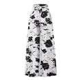thumbnail image 4 of Uobin Women Palazzo Pants Summer Boho Wide Leg High Waist Casual Lounge Yoga Pants Elastic Waist with Pockets Trousers, 4 of 4