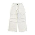 thumbnail image 4 of KAUOD Girls Wide Leg Cargo Pants Elastic High Waist Streetwear Parachute Pants Spring Trendy Lightweight Sweatpants, 4 of 7