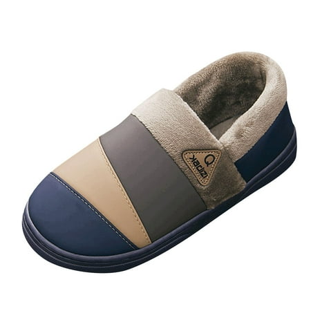 

Men Winter Cotton Slippers Non Slip Home Warm Thick Sole With Waterproof Cotton Slippers Men Slippers