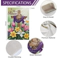 thumbnail image 4 of Easter Cross He Is Risen Garden Flag - 12x18" Double-Sided Burlap Lily Tulip Flower Yard Flag for Easter Holiday Farmhouse Outdoor Decor (ONLY FLAG), Perfect for Spring, 4 of 6