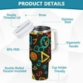 thumbnail image 3 of JSTEL Colorful Math Symbols 30 oz Tumbler Stainless Steel Water Bottle Vacuum Insulated Cup with Straw Lid & Handle For Travel Car Cup Holder, 3 of 8