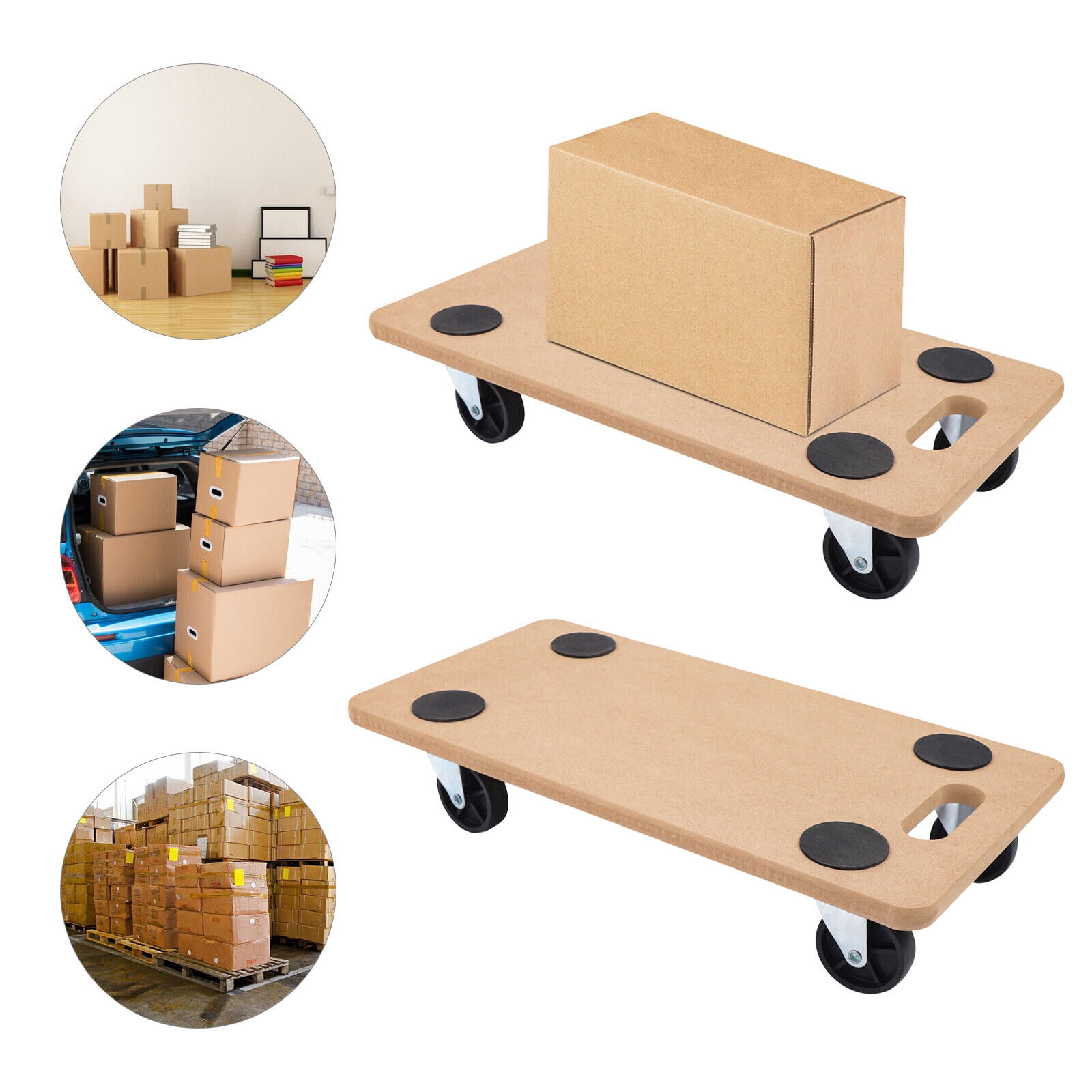 DENEST 2Pack Dolly Movers Heavy Duty Furniture Carrier Flatbed Trolley