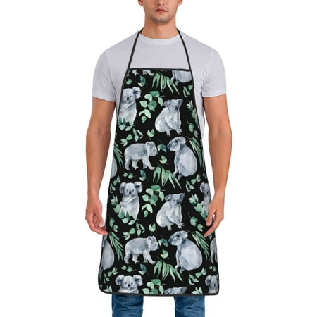 

Gaeub Cartoon Koala Bear Print Apron for Men and Women Waterproof Apron for Cooking Dishwashing Lab Butcher Dog Grooming