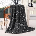 thumbnail image 2 of Black White Gothic Moon Flower Card Pattern Blanket,Comfortable Soft Lamb Wool Throw Blanket,All Season,Warm Lightweight Blankets for Sofa Bed Couch Living Room Chair,60"x80", 2 of 4