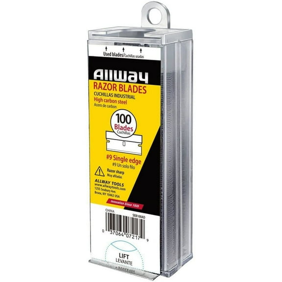 Allway Tools Convenient Auto Dispenser Single Edge Blade 100Pk