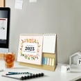 thumbnail image 4 of Flowers Desk Calendar 2025, Floral Desk Calendar with Sticky Notes, Stand Up Desktop Calendar, Monthly Weekly Daily Planner Small Desk Calendar for Home, Dormitory, Table, 4 of 7