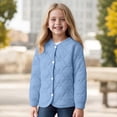 thumbnail image 2 of Mepaouo Boys Girls Fleece Lined Jacket Kids Winter Warm Long Sleeve Coat Button Down Cotton Outwear Blue 2-3 Years, 2 of 6