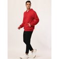 thumbnail image 4 of Sudadera con capucha para hombre, con cremallera completa, manga larga, ligera, sólida, deportiva, con capucha rojo M Unique Bargains Sudadera, 4 of 6