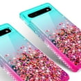 thumbnail image 3 of SPYCASE for Google Pixel 6A Case Liquid Quicksand Glitter Cute Phone Case Clear Bling Diamond Shock Protective Cover for Girls Women - Teal/Pink, 3 of 5