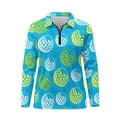 thumbnail image 3 of Garronmavis Women's Golf Shirt Quarter Zip Collared Tennis Shirt Long Sleeve Athletic Hiking Shirts Pickleball Shirts, Sport Golf Ball, Size L, 3 of 7