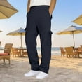 thumbnail image 2 of Men's Casual Knit Pants with Drawstring Waist and Cargo Pockets for Everyday Comfortable Wear Work Pants for Men Solid Casual Outdoor Pants Straight Type Trousers, 2 of 9