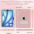 thumbnail image 4 of SUPNICE Case for iPad Air 11 inch M2 2024 Air 6th /10.9 Air 5th 2022/Air 4th 2020, Protective Cover with Kickstand Case for iPad Air 6 5 4 Generation,Pink, 4 of 8